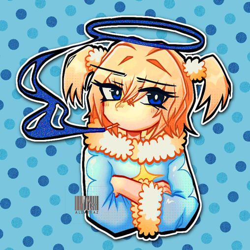 Rendered halfbody artwork of a character.